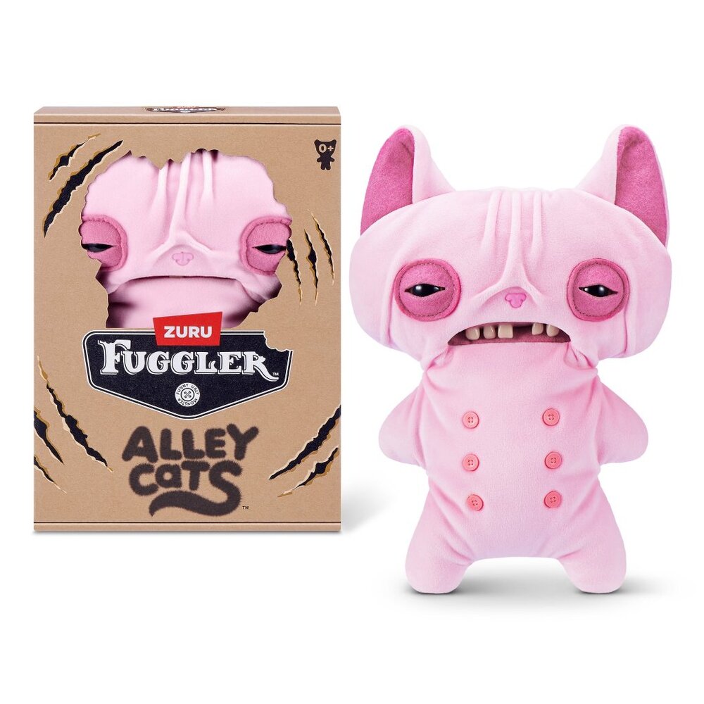 Fuggler Alley Cats 9" WRINKLE McSTINKLES Little Hairless Cat Pink Sphinx Sphynx